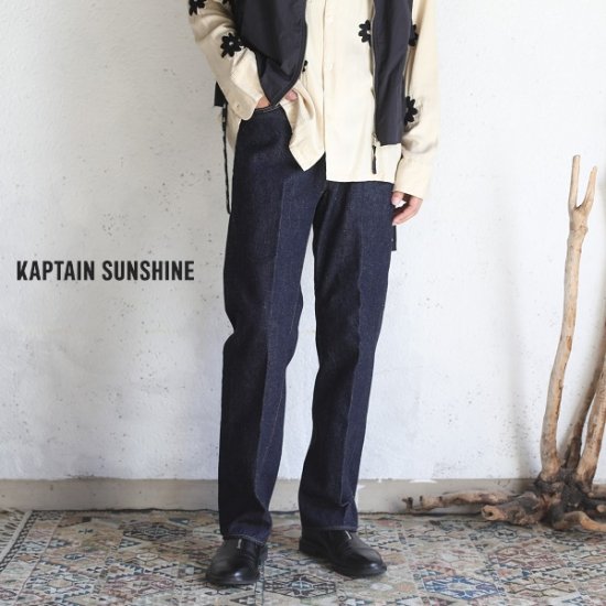 【Kaptain Sunshine】 Skate Shoecut Denim Pants スケートシューカットデニムパンツ ブルーインディゴ  キャプテンサンシャイン 日本製【送料無料】 -iraka