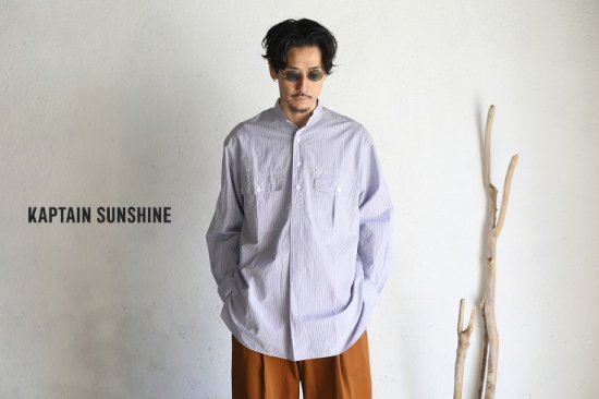Kaptain Sunshine】Cotton Pullover Standcollar Shirt コットンプル