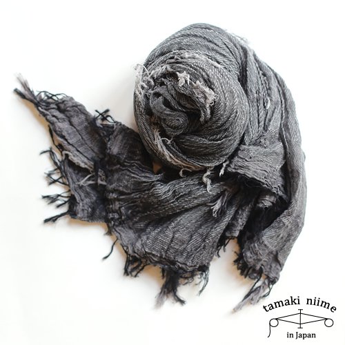 tamaki niime 玉木新雌 basic shawl big gray / ベーシックショール