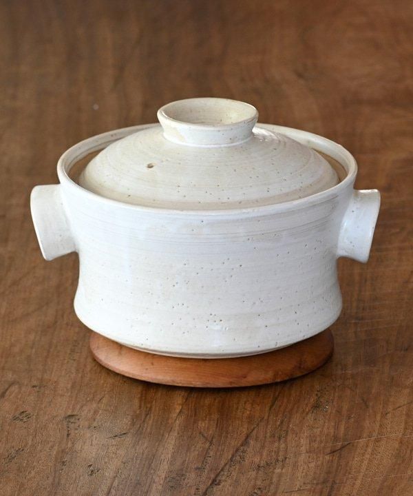 炊飯鼓型土鍋 白マット - 能登デザイン室のお店 notodesign 炊飯鼓型土鍋 白マット - 能登デザイン室のお店 notodesign