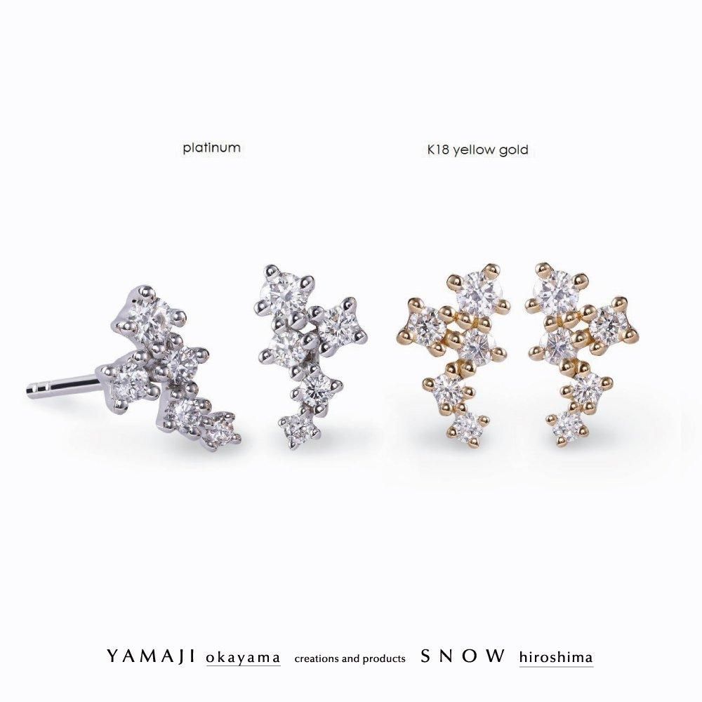 星 風 』ダイヤモンド ピアス(ダイヤ5石,K18イエローゴールド 星 風 』ダイヤモンド ピアス(ダイヤ5石,K18イエローゴールド