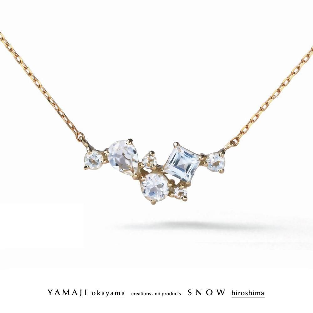 ◯◇２点セット ローズカットのリングとペンダントネックレス　ホワイトトパーズ流線 ◇2点セット ローズカットのリングとペンダントネックレス