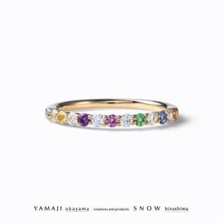 <img class='new_mark_img1' src='https://img.shop-pro.jp/img/new/icons5.gif' style='border:none;display:inline;margin:0px;padding:0px;width:auto;' />「レインボーキス」マルチカラーエタニティリング センターピンクサファイア