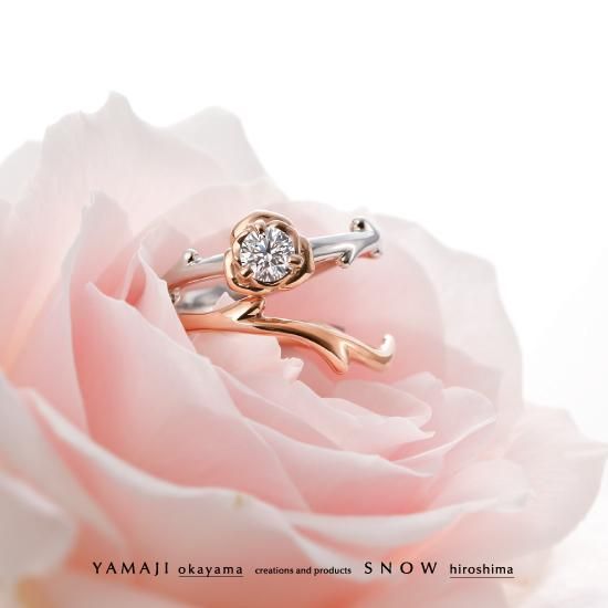 指輪 ローズリング 花 フラワー バラ ばら ROSE ダイヤモンド 0.3ct k18ゴールド 18金 リング レディース アクセサリー - 指輪