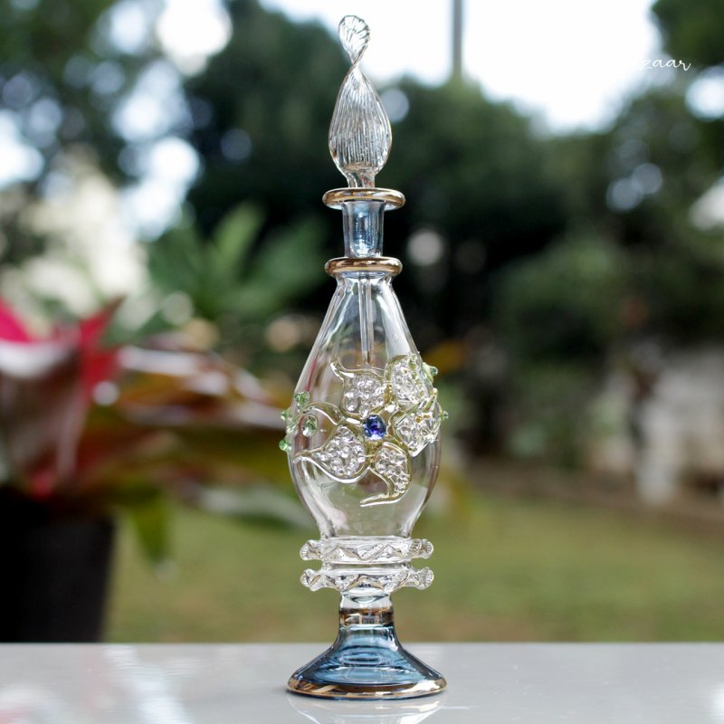 エジプト製 香水瓶 オイルボトル ガラス アンティーク 化粧箱 - 置物
