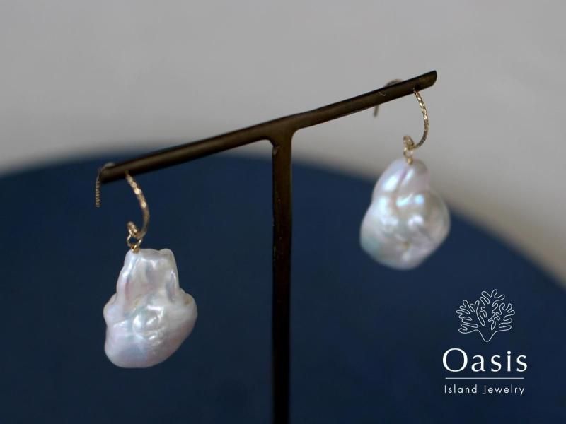 14KGF 大粒バロックパールピアス | 送料無料 - エジプト香水瓶