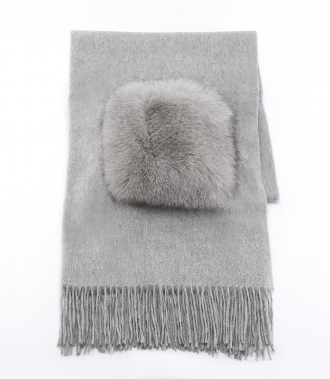 マニマリス　ミンクファークラッチ フォックス ミンク がま口 ショルダーバッグ ファーバッグ