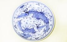 砥部焼◆尺皿 魚紋