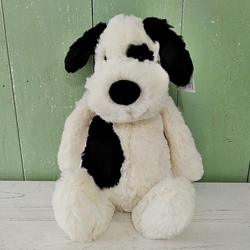 Jellycat「Bashful Black & Cream Puppy M」（ブラック&クリームパピー