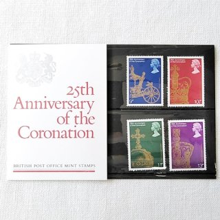 Vintage英国の切手 「25th Anniversary of the Coronation（シルバージュビリー）」1978年