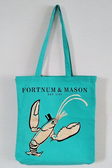 Fortnum & Mason「Cotton Bag（ゴールドのロブスター柄）フォートナム