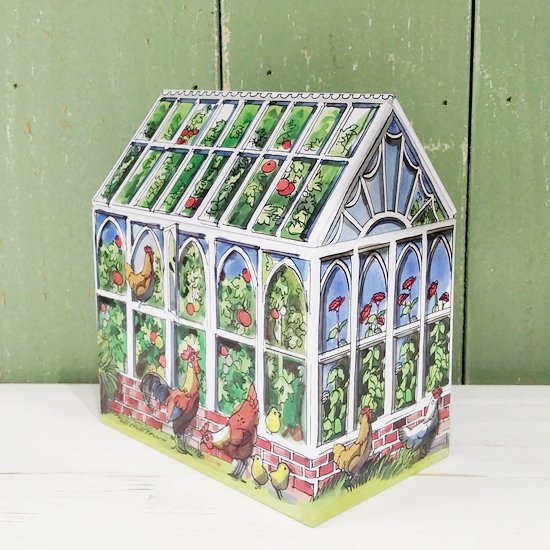 Emma Bridgewater グリーンハウス缶 家の形の缶 Green House Tin エマブリッジウォーター イギリス雑貨cotswolds