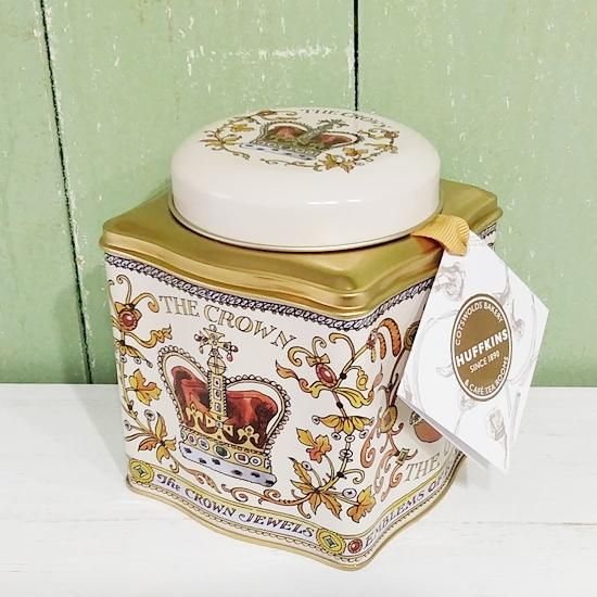 Huffkins 紅茶 ハウスブレンドティー リーフ ロイヤルクラウン缶 ハフキンス イギリス雑貨cotswolds