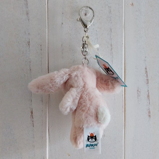 Jellycat「Bashful Blush Bunny Bag Charm」（うさぎ・バッグチャーム）ブラッシュ/淡いピンク・さくら色-  イギリス雑貨COTSWOLDS