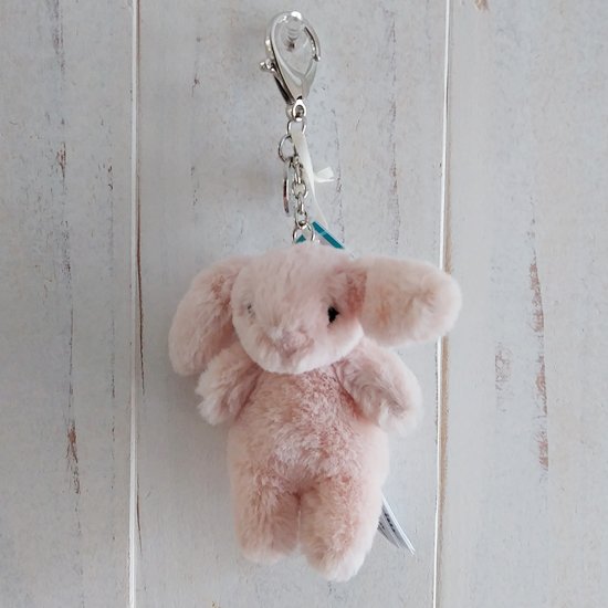 Jellycat「Bashful Blush Bunny Bag Charm」（うさぎ・バッグチャーム）ブラッシュ/淡いピンク・さくら色-  イギリス雑貨COTSWOLDS