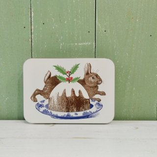 Thornback & Peel「Rabbit & Pudding Small Rectangular（ウサギとプディング）小さめ長方形の缶」