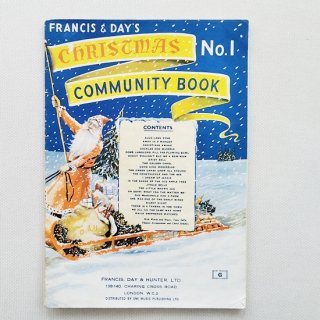 英国ヴィンテージ楽譜「Christmas Community Book」 クリスマスソングの楽譜 Printed in England