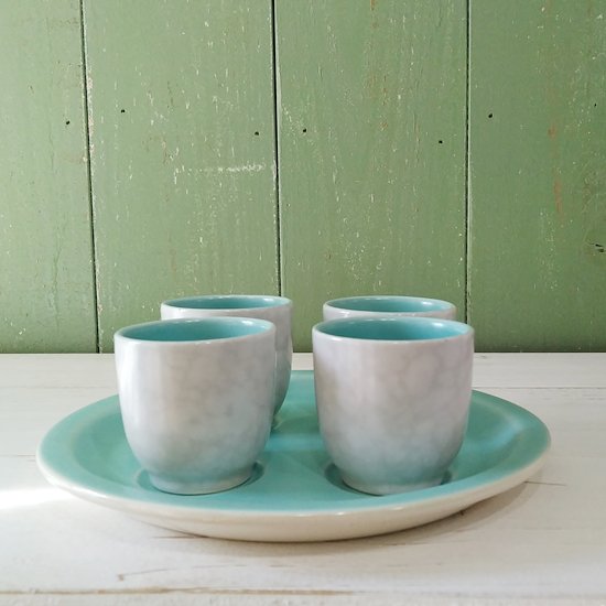 Poole Pottery 「Ice Green & Seagull Egg Cup Set」プールポタリー