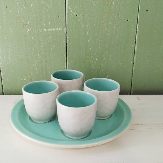 Poole Pottery 「Ice Green & Seagull Egg Cup Set」プールポタリー