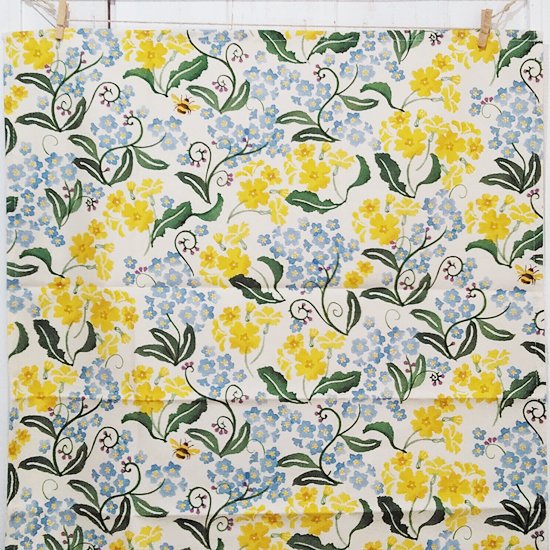 Emma Bridgewater ティータオル「Forget me not & Yellow Primrose（忘れな草とプリムローズ）Tea  Towel」エマブリッジウォーター - イギリス雑貨COTSWOLDS