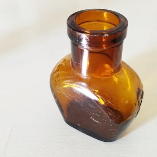 英国アンティーク「OXO（オクソ）ガラスボトル・LLサイズ 8oz 厚め」1908-10 アンバーガラス 琥珀色