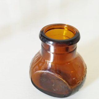 英国アンティーク「Bovril（ボヴリル）ガラスボトル・Lサイズ 4oz」1892-1912 アンバーガラス 琥珀色