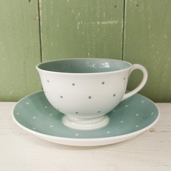Susie Cooper 「Raised Spot Tea C&S（淡い水色）」スージークーパー・レイズドスポット - イギリス雑貨COTSWOLDS