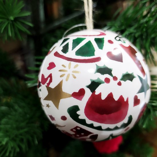 Emma Bridgewater 「Christmas Bauble 丸いオーナメント缶 （A）」 中に入れられるクリスマス缶・エマブリッジウォーター  - イギリス雑貨COTSWOLDS