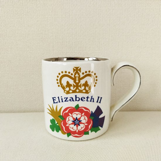 バーレイ BURLEIGH エリザベス女王 ジュビリー 記念 マグカップ-