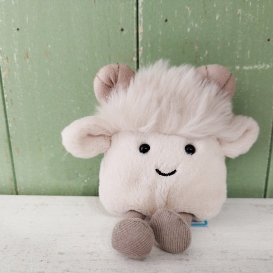 Jellycat「Amuseabean Ram」子羊（にっこりスマイルのこひつじ）ジェリーキャット- イギリス雑貨COTSWOLDS