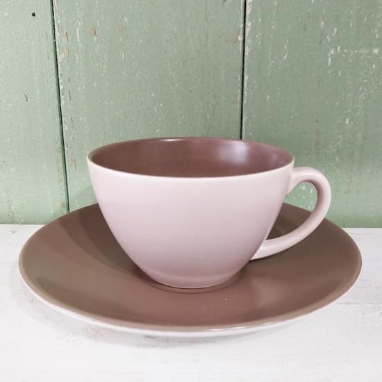 Poole Pottery 「Mushroom & Sepia C&S」プールポタリー ツイントーン