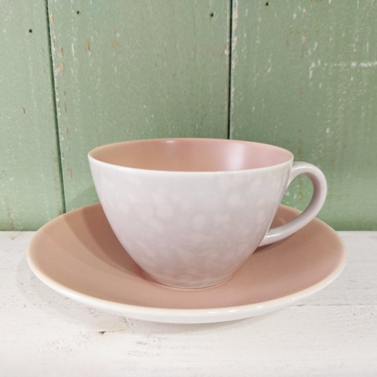 Poole Pottery 「 Twintone Cup & Saucer / Peach Bloom