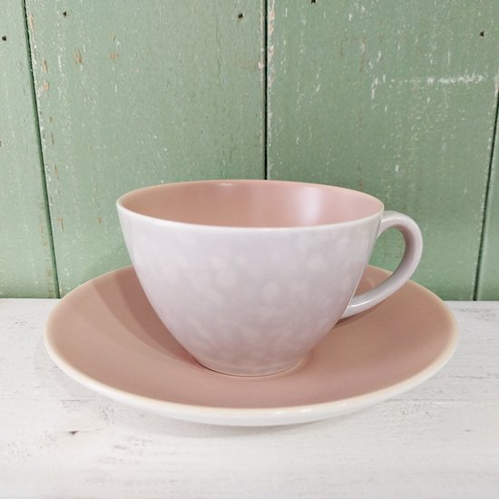 Poole Pottery 「 Twintone Cup & Saucer / Peach Bloom × Seagull