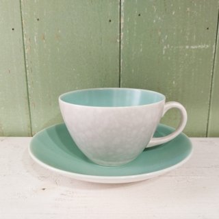Poole Pottery  Twintone Cup & Saucer / Ice Green  Seagullץסݥ꡼ ø忧 å&