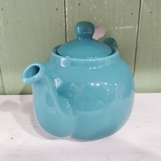 London Pottery「ロンドン ポタリー ティーポット アクア（濃いめの水色） 600ml 2カップ用」 箱付き -  イギリス雑貨COTSWOLDS