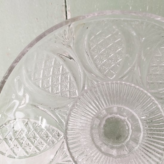 英国ヴィンテージ 「ガラス製ケーキスタンド・直径約19cm」 - イギリス雑貨COTSWOLDS