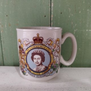 Prince William Pottery「エリザベス女王Silver Jubileeマグカップ」 WP 1977年シルバージュビリー コロネーション