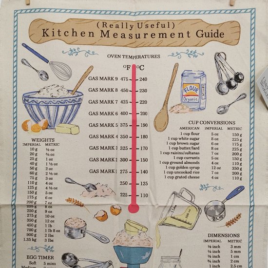 ティータオル「Ulster Weavers・Kitchen Measurements（キッチンの計量ガイド）」 - イギリス雑貨COTSWOLDS