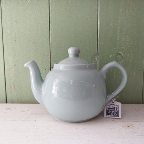 London Pottery「ロンドン ポタリー ティーポット ミント（淡い水色） 600ml 2カップ用」 箱付き- イギリス雑貨COTSWOLDS