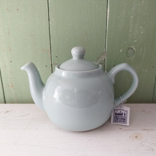 London Pottery「ロンドン ポタリー ティーポット ミント（淡い水色） 600ml 2カップ用」 箱付き- イギリス雑貨COTSWOLDS