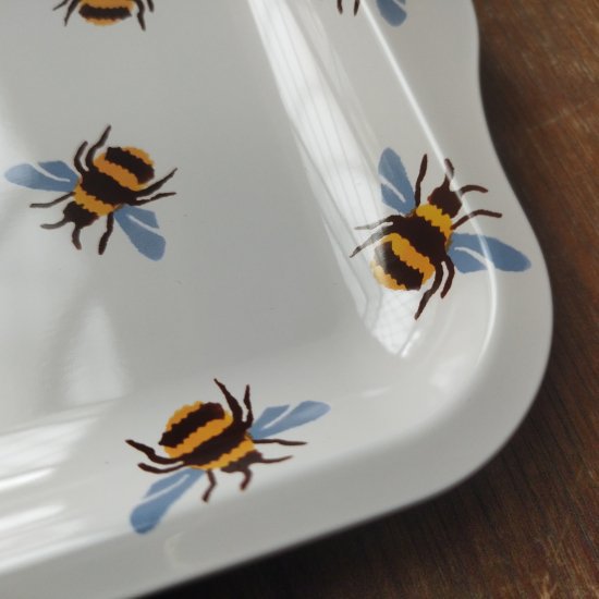 Emma Bridgewater「Bumblebees Small Tin Tray（バンブルビー柄）はち」缶素材の小さなトレイ・エマブリッジウォーター  - イギリス雑貨COTSWOLDS