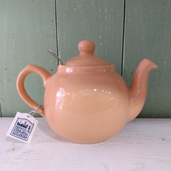 London Pottery「ロンドン ポタリー ティーポット アプリコット（淡いオレンジ） 600ml 2カップ用」 箱付き-  イギリス雑貨COTSWOLDS