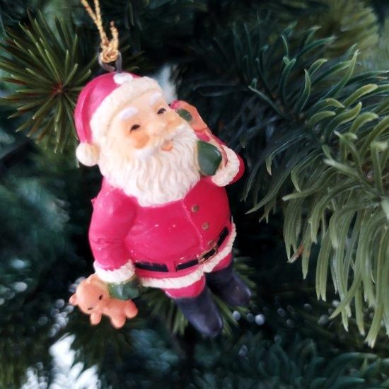 80年代 ビンテージ クリスマス サンタクロース ベアー オーナメント 飾り