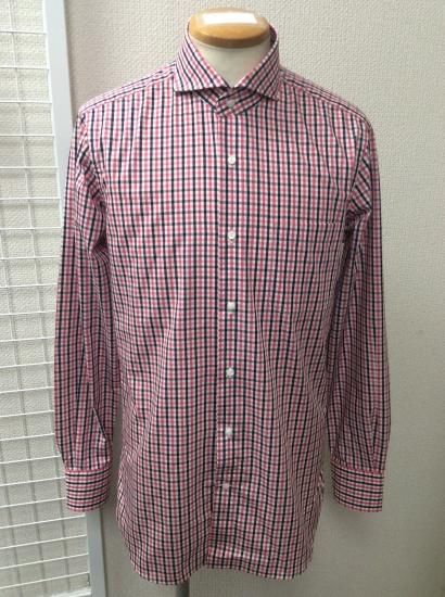 Takeo Kikuchi ピンク チェック柄 レギュラーシャツ L Losguapos For Takeo Kikuchi ピンク チェック柄 レギュラーシャツ L Losguapos For