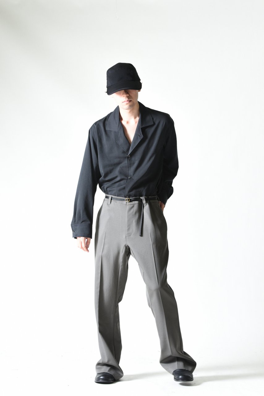 My Beautiful Landlet ツイルウールフレアパンツ gray - BISHOOL