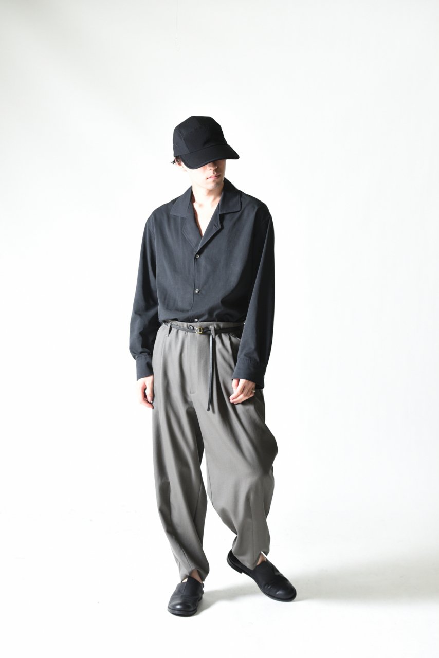 My Beautiful Landlet ツイルウールタッククロップドパンツ gray