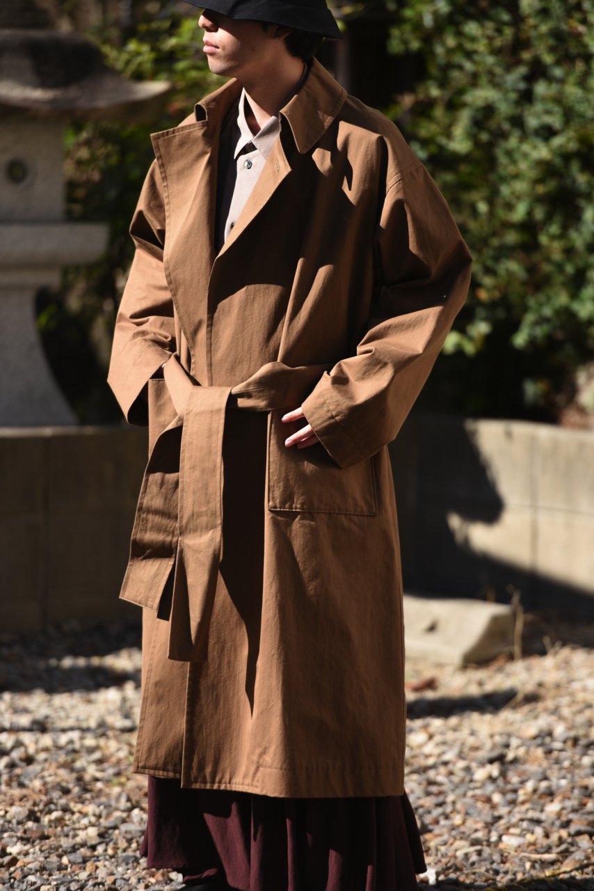 軽量+ストレッチ性+吸水速乾 ATHA HIGH DENSITY TWILL MAXI COAT ecru