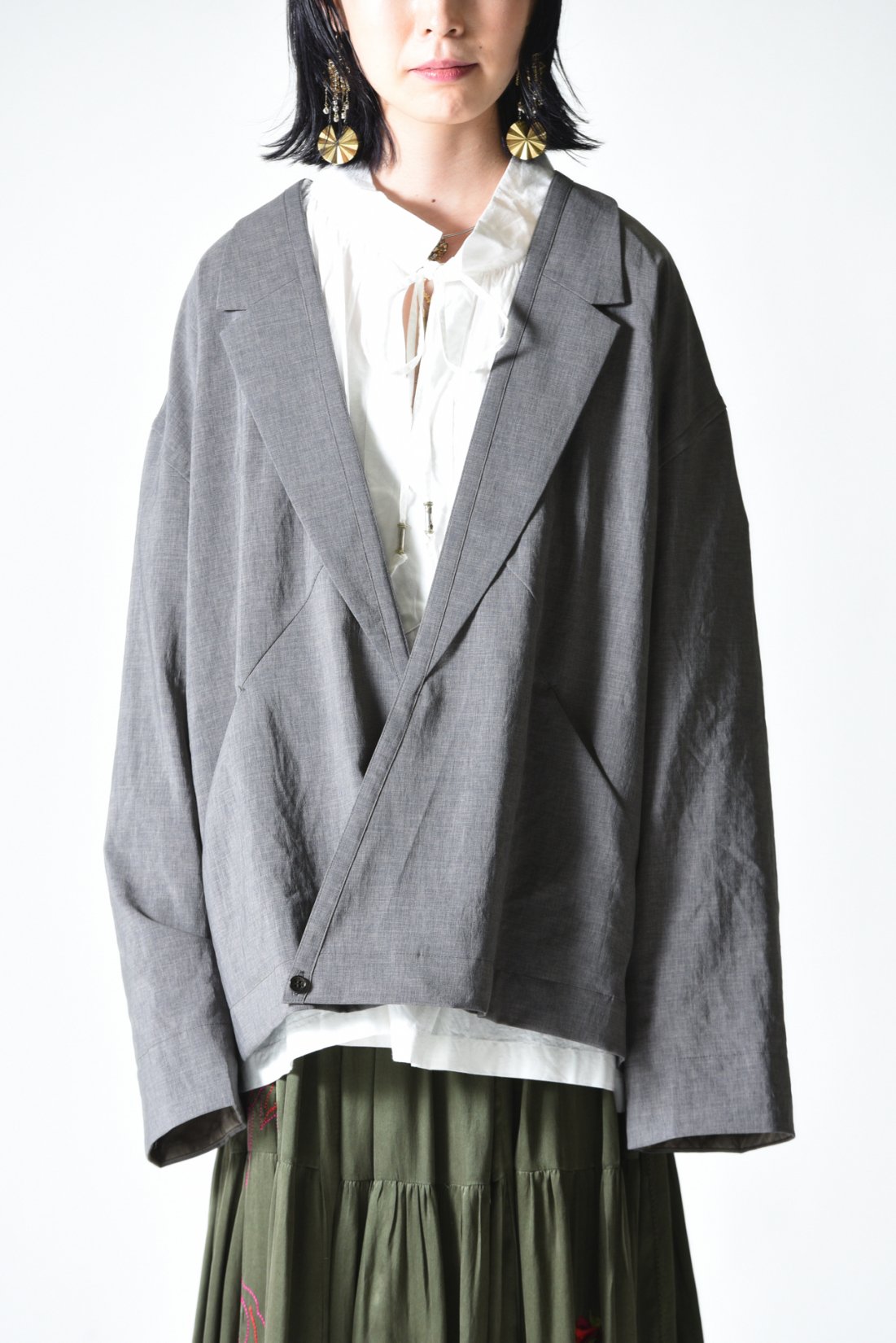 VOAAOV テーラードラペル切替オーバージャケット gray - BISHOOL