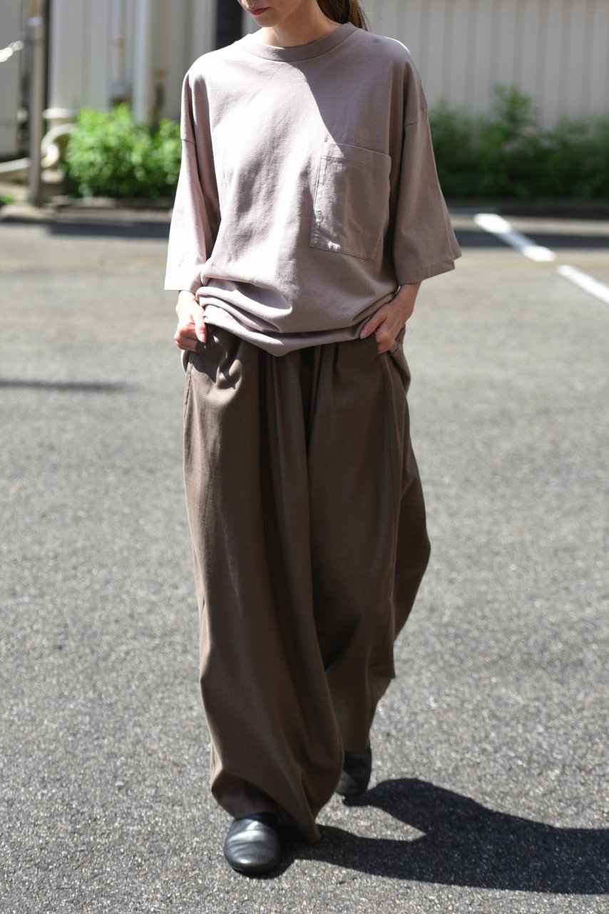 My Beautiful Landlet コットンリネンコクーン紐ビッグパンツ brown