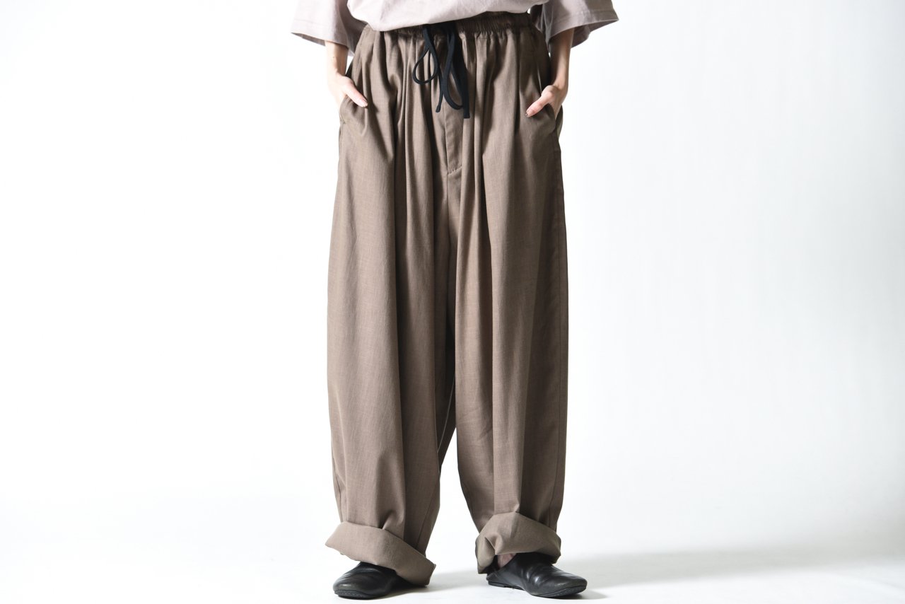 My Beautiful Landlet コットンリネンコクーン紐ビッグパンツ brown